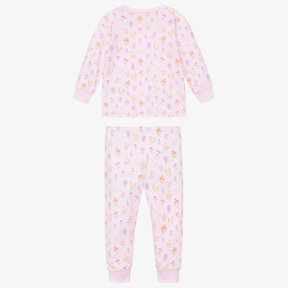 Kissy Kissy-Girls Pink Pima Cotton Summer Wildflowers Pyjamas | Childrensalon