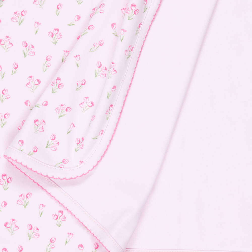 Kissy Kissy-Одеяло розовое из хлопка пима с тюльпанами для девочек (73см) | Childrensalon