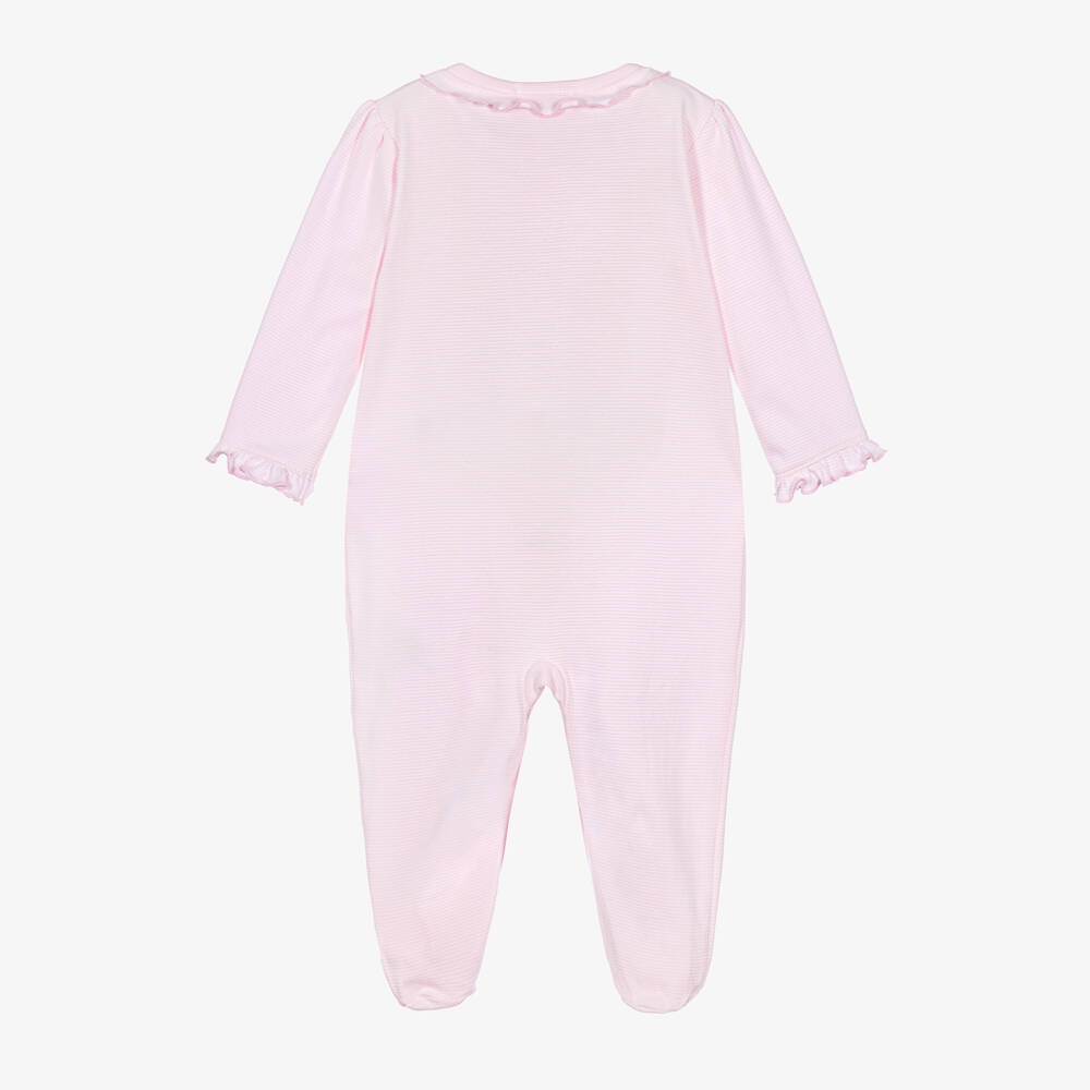 Kissy Kissy-Girls Pink Striped Gingham Rockers Cotton Babysuit | Childrensalon