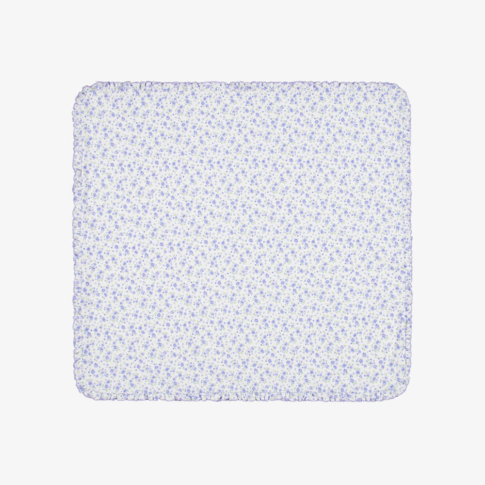 Kissy Kissy-Girls Purple Pima Cotton Cottage Roses Blanket (74cm) | Childrensalon