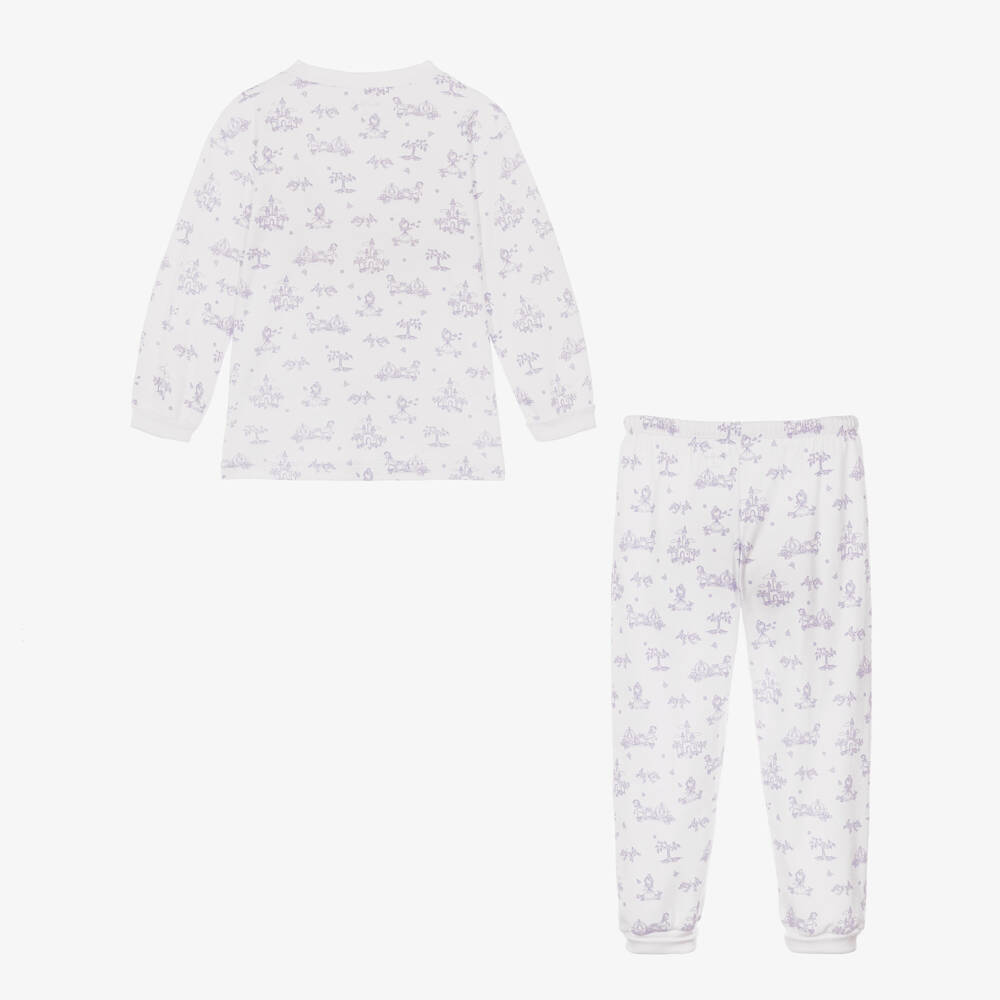 Kissy Kissy-Girls White & Lilac Princess Adventures Pima Cotton Pyjamas | Childrensalon