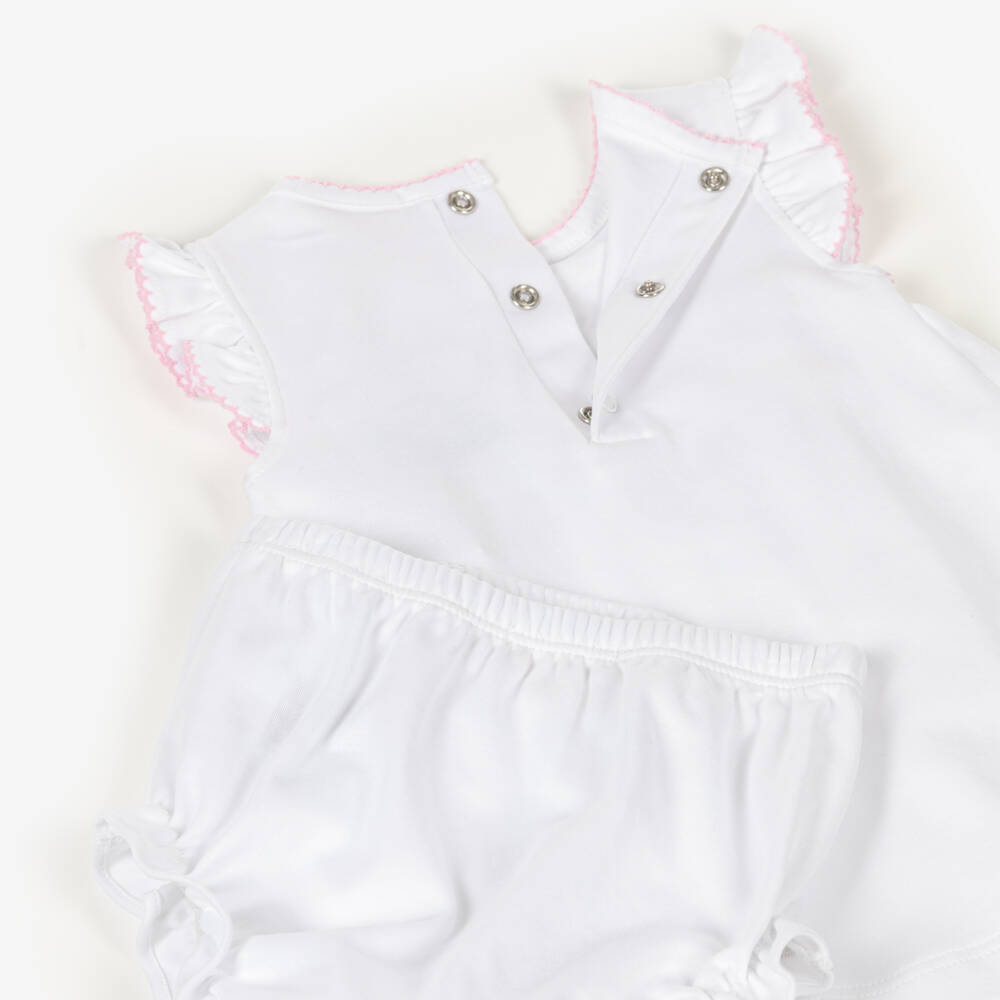 Kissy Kissy-Girls White Pima Cotton Victorian Roses Dress | Childrensalon