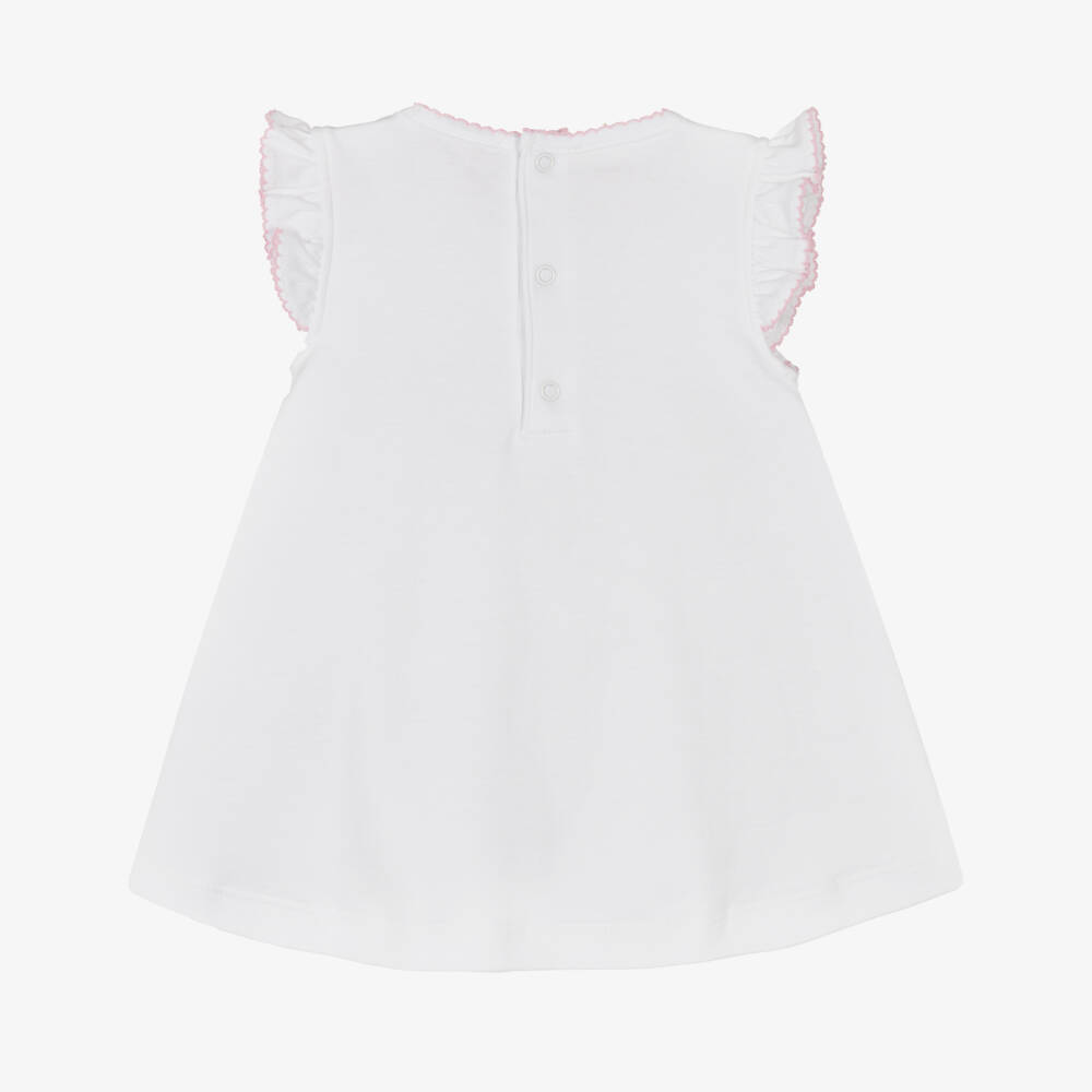 Kissy Kissy-Girls White Pima Cotton Victorian Roses Dress | Childrensalon