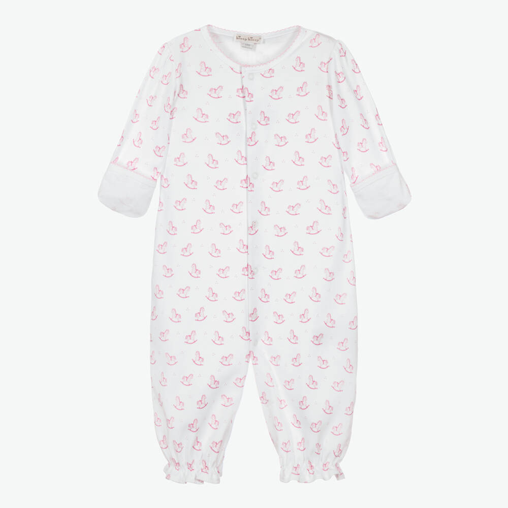 Kissy Kissy-Girls White & Pink Gingham Rockers Converter Gown | Childrensalon
