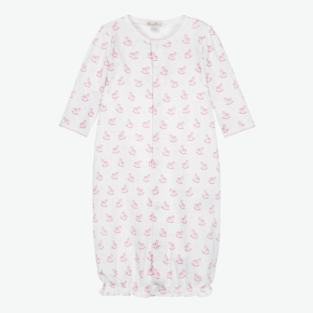Kissy Kissy-Girls White & Pink Gingham Rockers Converter Gown | Childrensalon