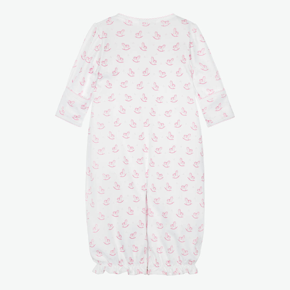 Kissy Kissy-Girls White & Pink Gingham Rockers Converter Gown | Childrensalon