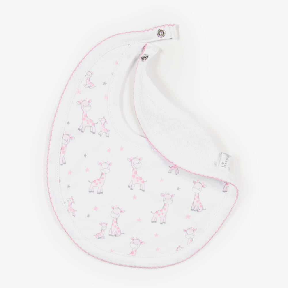 Kissy Kissy-Girls White & Pink Just Giraffes Pima Cotton Babysuit Set | Childrensalon