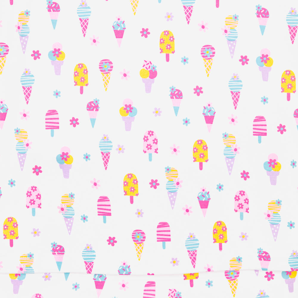Kissy Kissy-Girls White & Pink Pima Cotton Popsicle Fun Pyjamas | Childrensalon