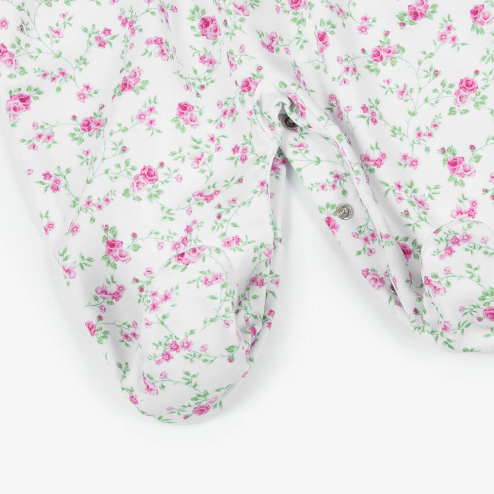 Kissy Kissy-Белый хлопковый комбинезон с цветочным узором для девочек | Childrensalon