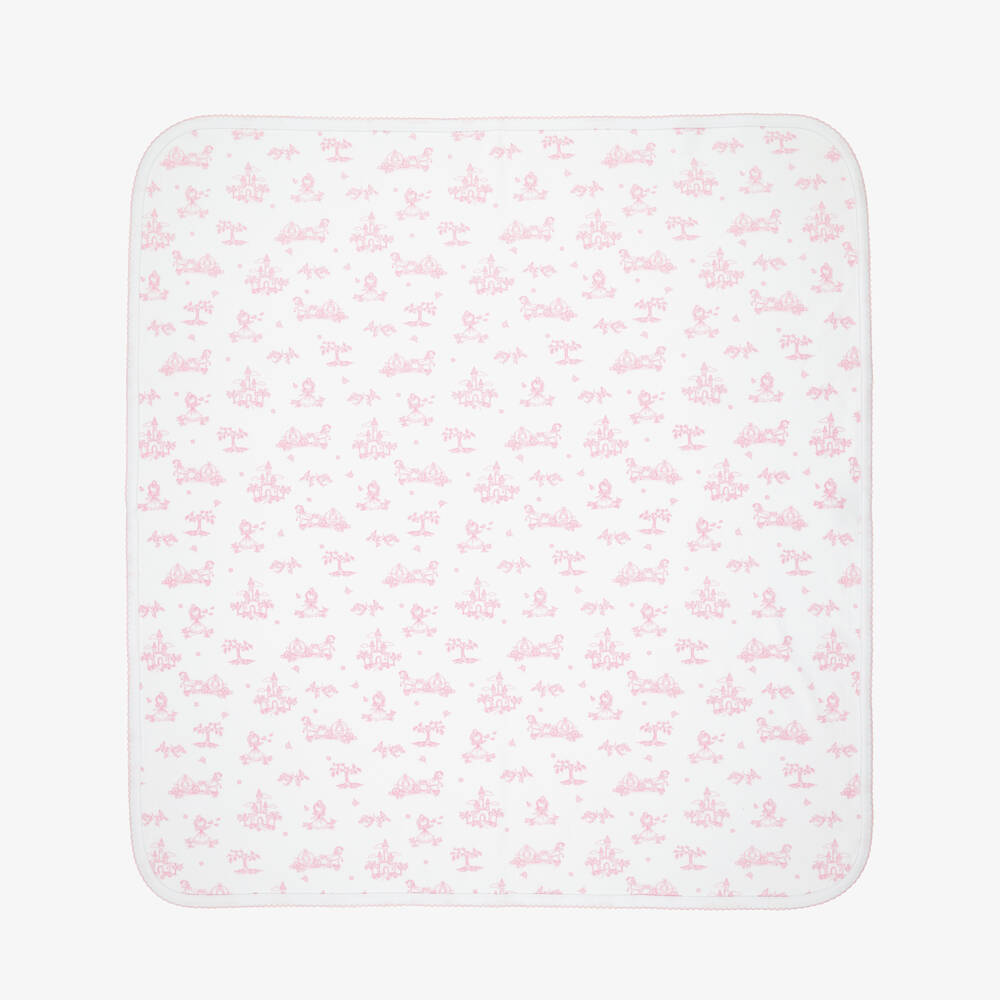 Kissy Kissy-Girls White & Pink Princess Adventures Cotton Blanket (73cm) | Childrensalon