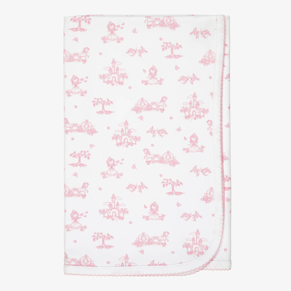 Kissy Kissy-Girls White & Pink Princess Adventures Cotton Blanket (73cm) | Childrensalon