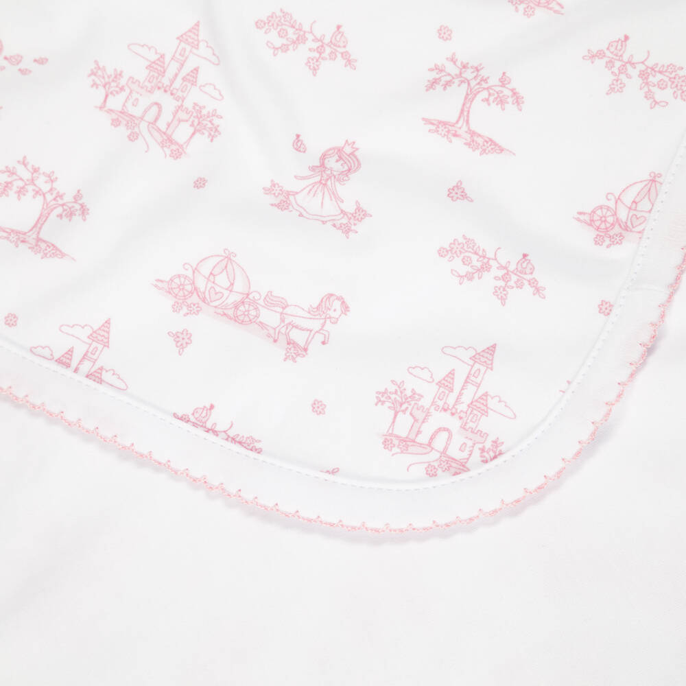 Kissy Kissy-Girls White & Pink Princess Adventures Cotton Blanket (73cm) | Childrensalon