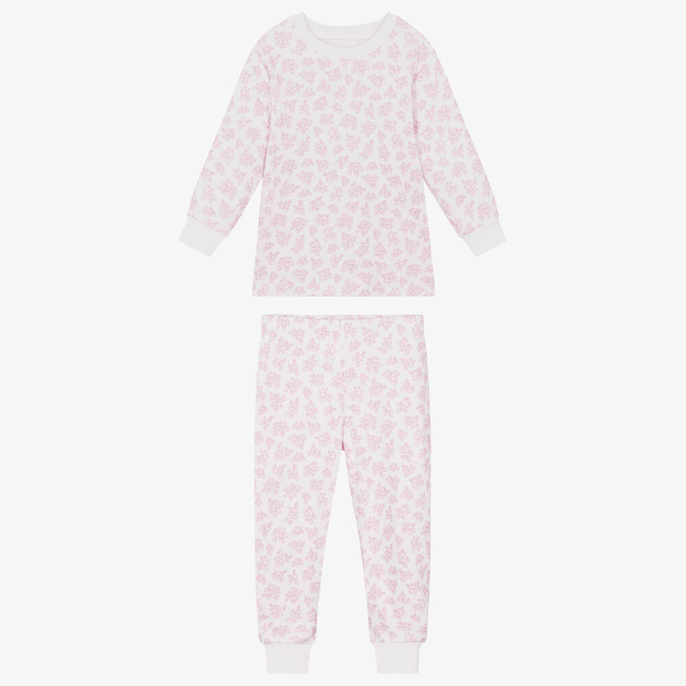 Kissy Kissy-Girls White & Pink Simply Strawberries Print Pima Cotton Pyjamas | Childrensalon