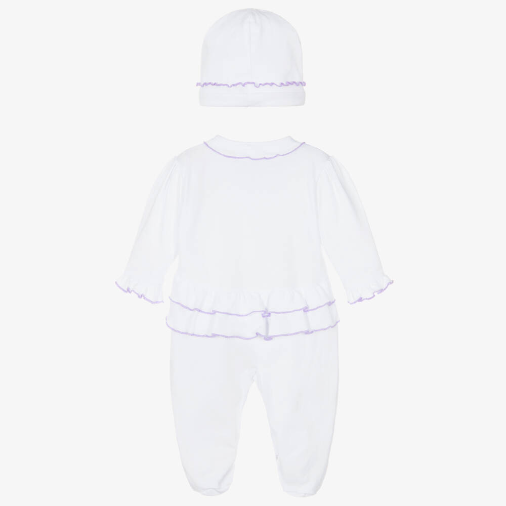 Kissy Kissy-Girls White Roses and Blooms Pima Cotton Babysuit Set | Childrensalon