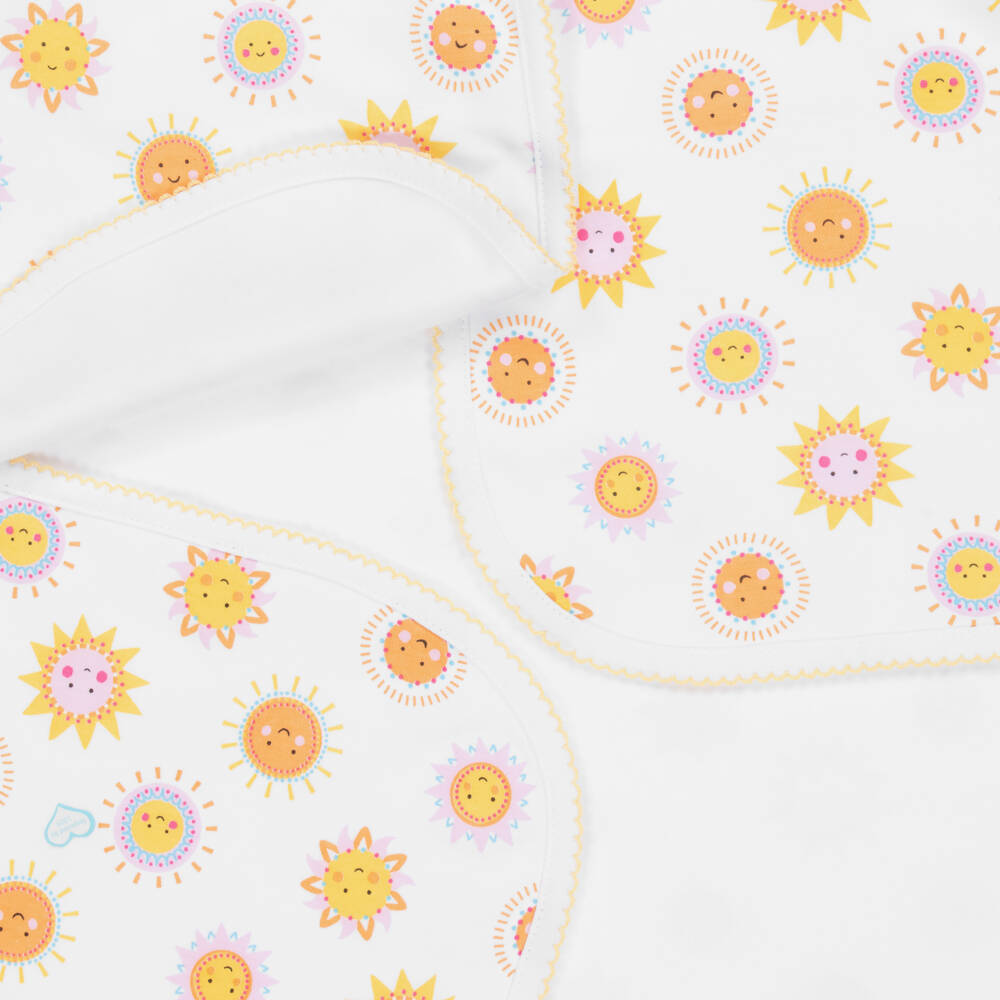 Kissy Kissy-Girls White Sunshine Abounds Blanket (73cm) | Childrensalon