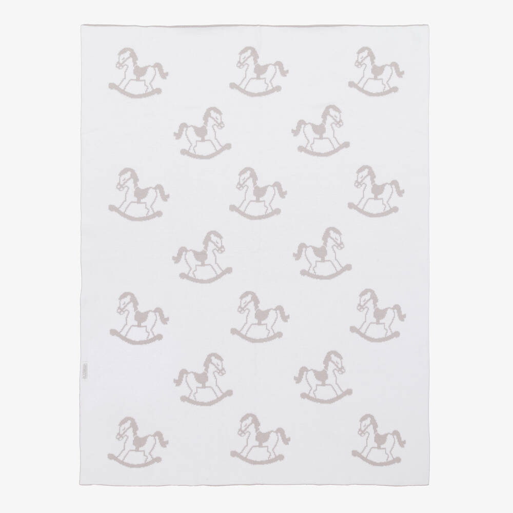 Kissy Kissy-Grey Cotton Blanket (90cm) | Childrensalon