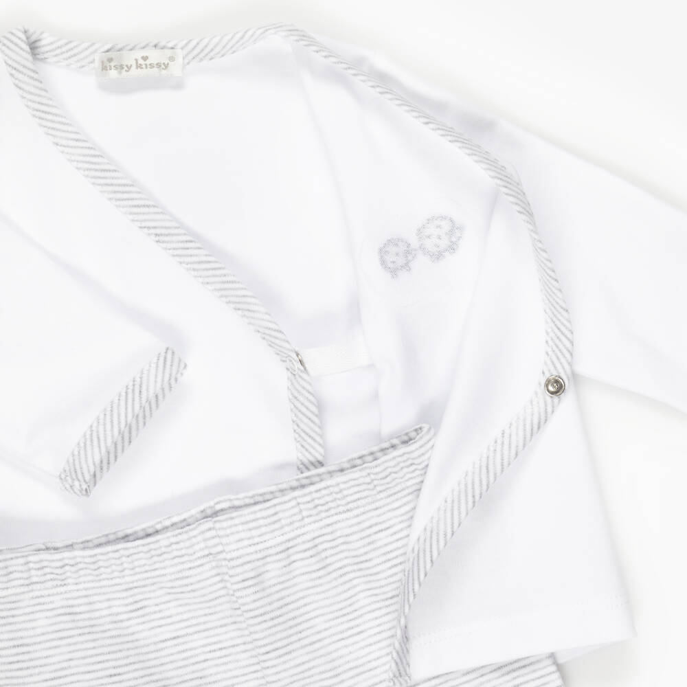 Kissy Kissy-Grey Hedgehog Pima Cotton 2-Piece Babygrow | Childrensalon