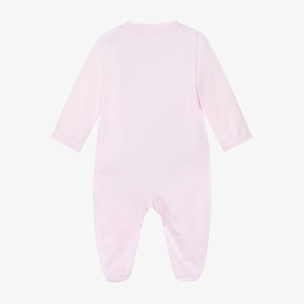 Kissy Kissy-Personalised Pink Pima Cotton Babygrow | Childrensalon