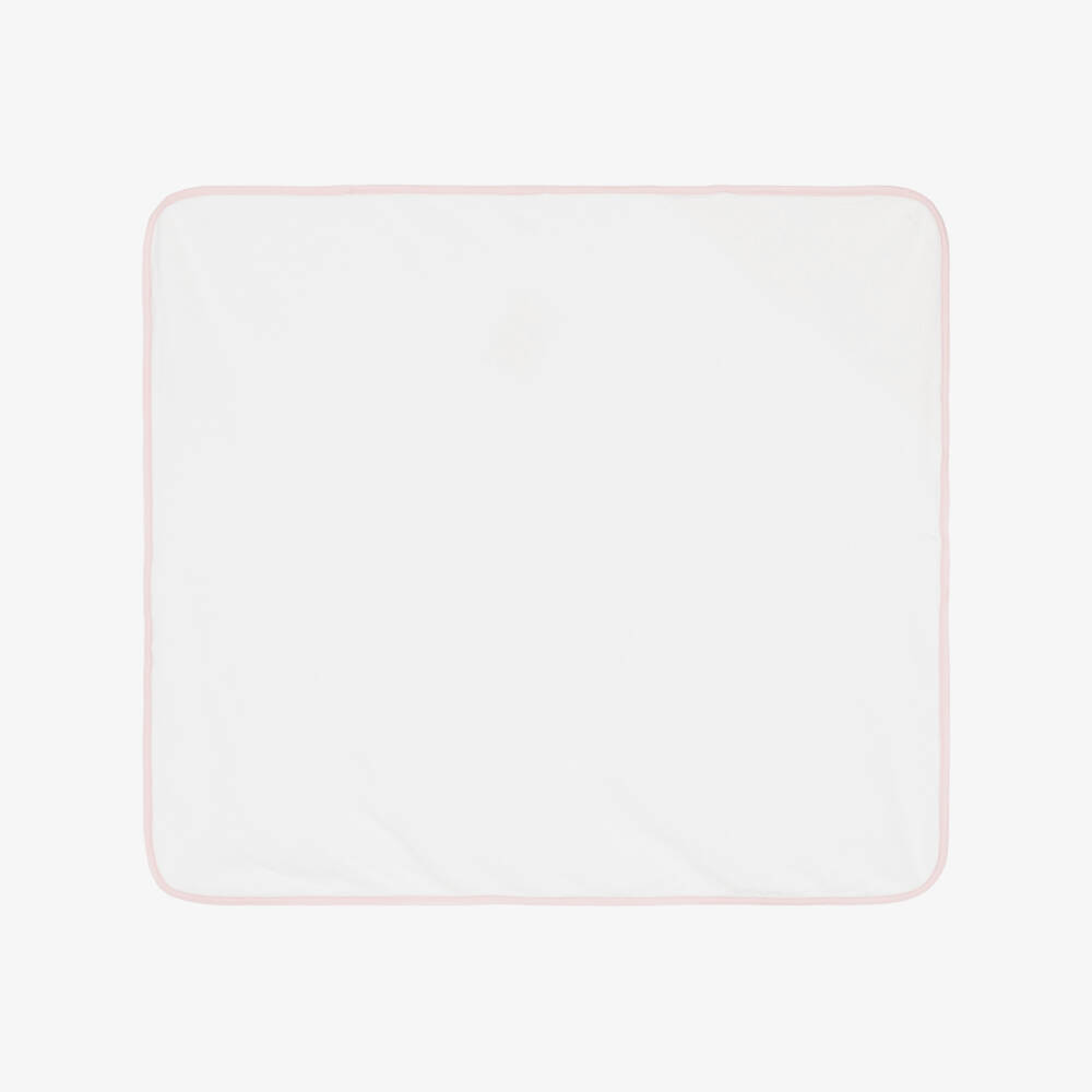 Kissy Kissy-Personalised White & Pink Cotton Hooded Towel & Mitt Set | Childrensalon