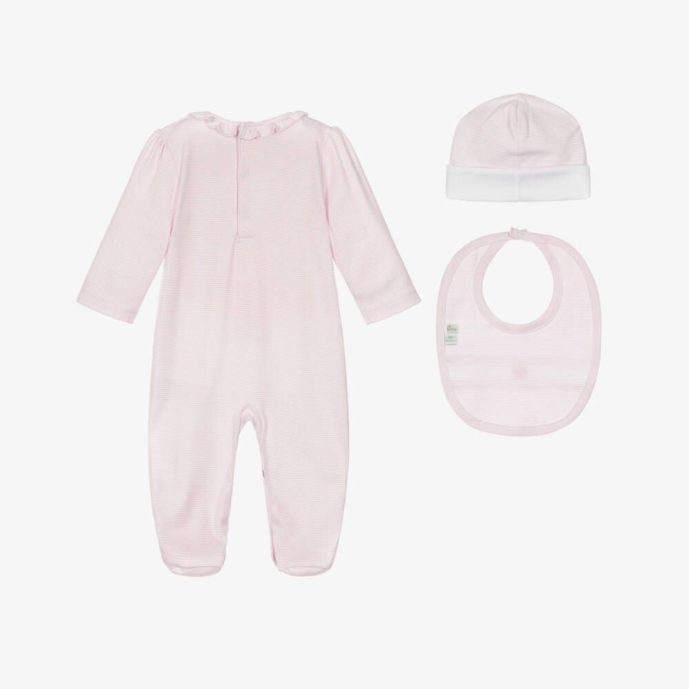 Kissy Kissy-Pink Classic Treasures Babygrow, Hat & Bib Set | Childrensalon