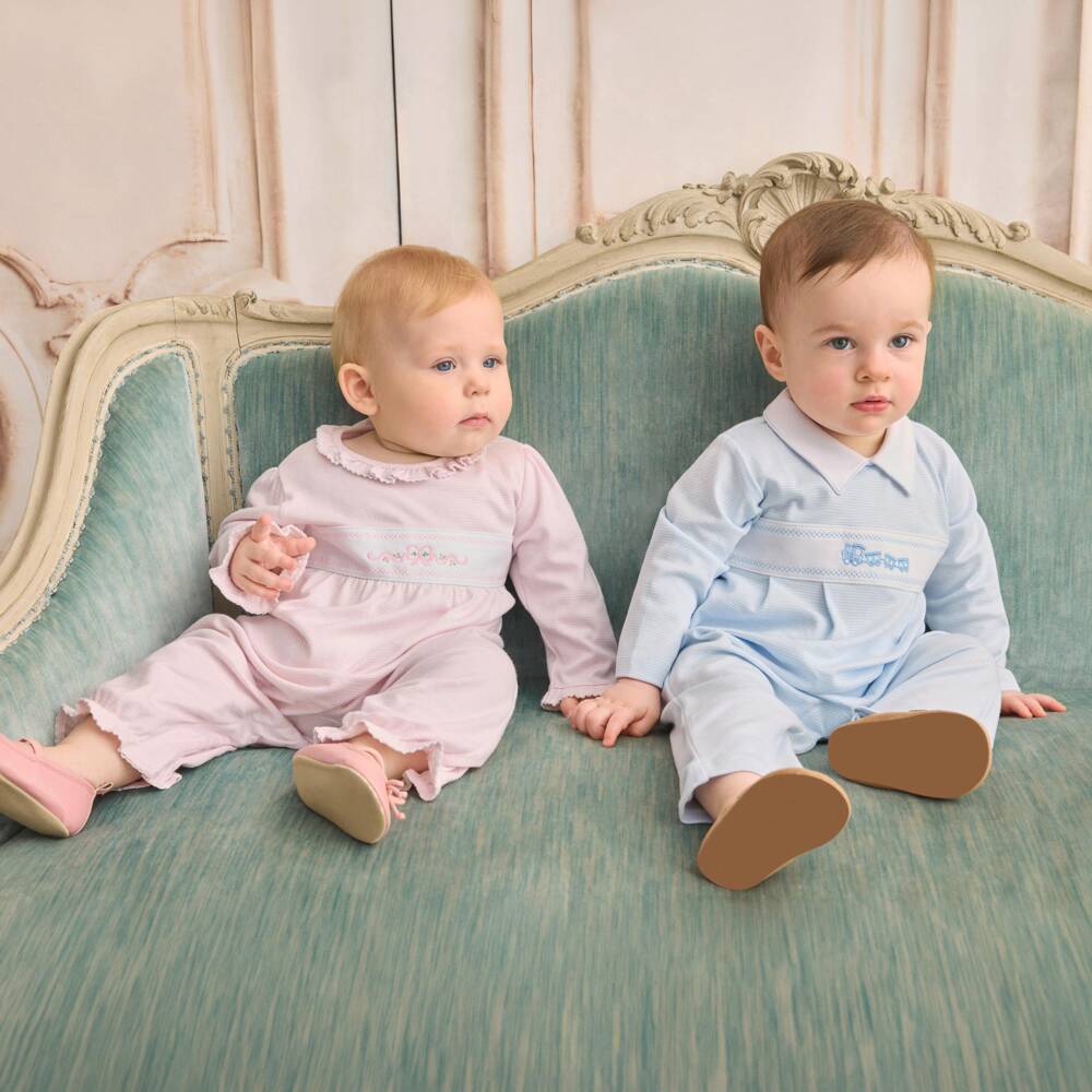 Kissy Kissy-Pink Classic Treasures Pima Cotton Babygrow | Childrensalon
