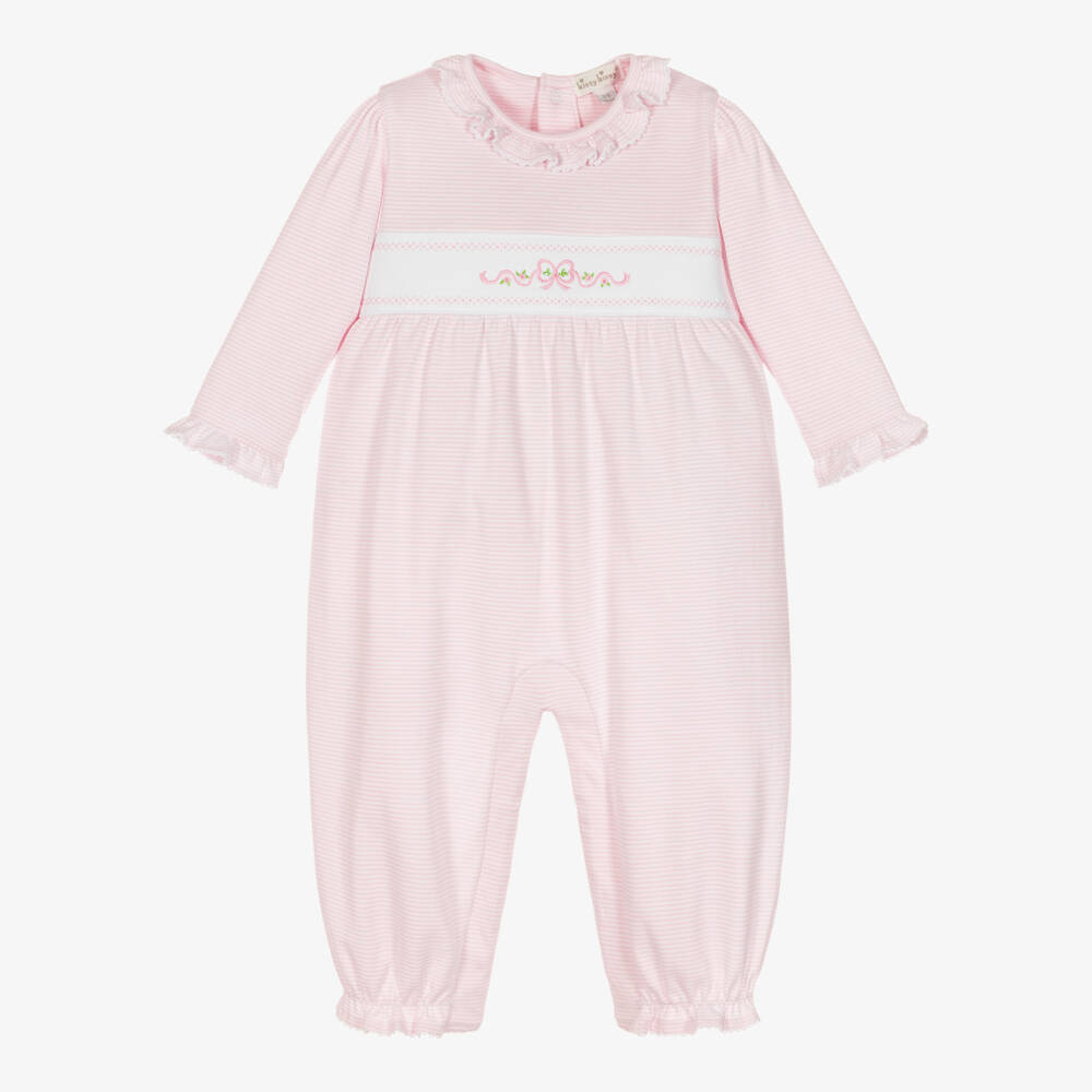 Kissy Kissy-Pink Classic Treasures Pima Cotton Babygrow | Childrensalon