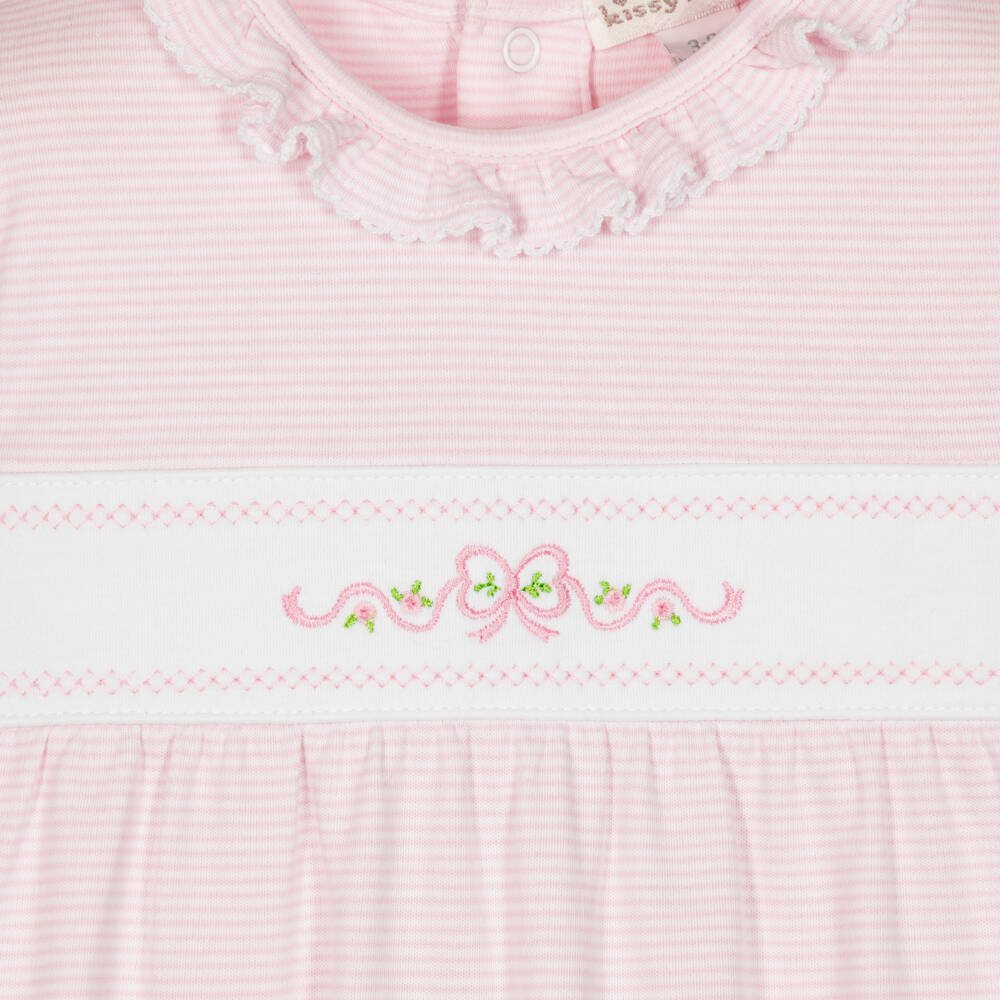 Kissy Kissy-Pink Classic Treasures Pima Cotton Babygrow | Childrensalon