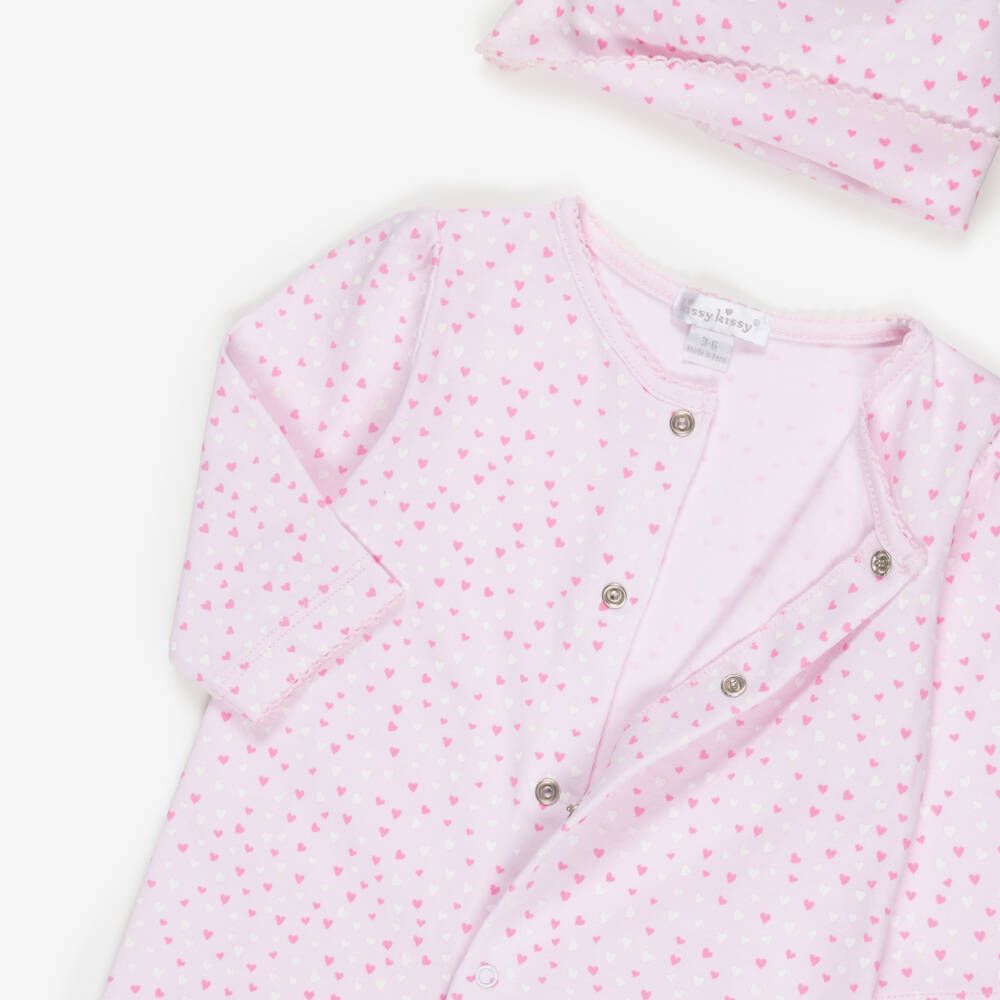 Kissy Kissy-طقم أفرول قطن بيما لون ز هري للمولودات | Childrensalon