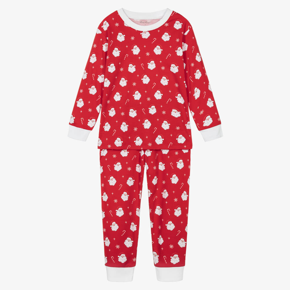 Kissy Kissy-Red Christmas Santas Pima Cotton Pyjamas | Childrensalon