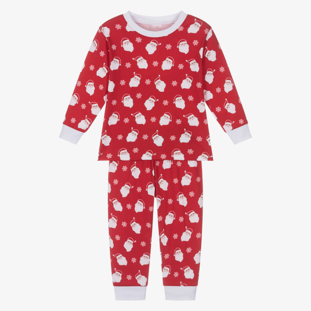 Kissy Kissy-Red Pima Cotton Smiling Santas Pyjamas | Childrensalon