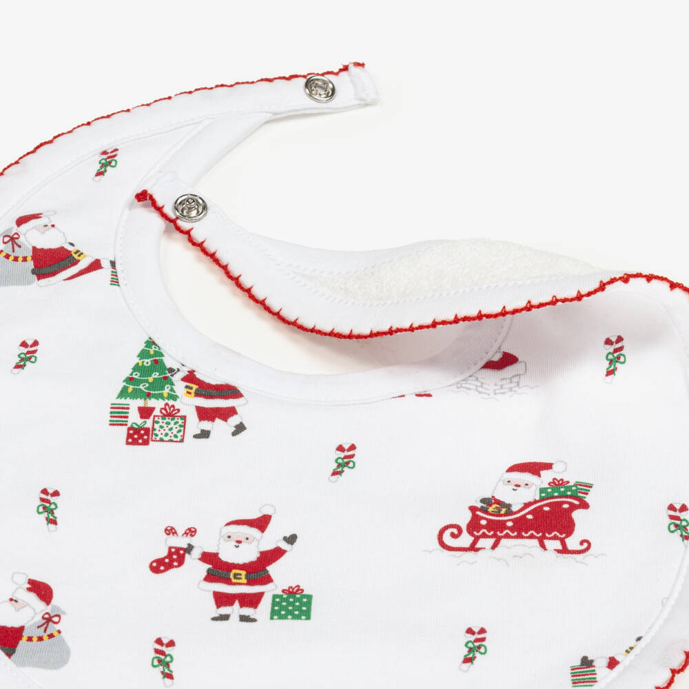 Kissy Kissy-Red & White Pima Cotton Bib | Childrensalon
