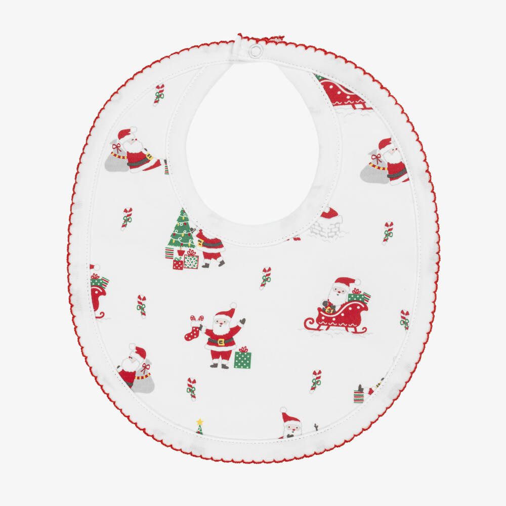 Kissy Kissy-Red & White Pima Cotton Bib | Childrensalon