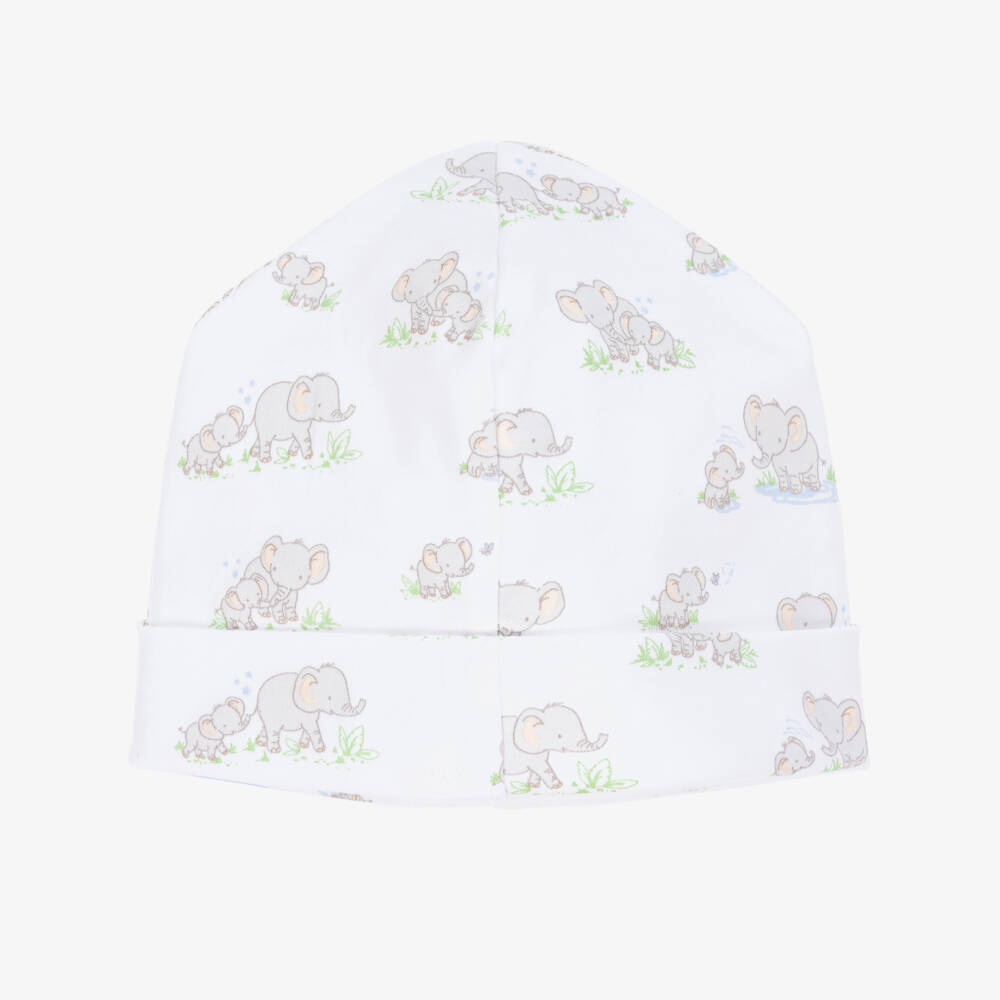 Kissy Kissy-قبعة بيضاء ناعمة بطبعة الفيل | Childrensalon