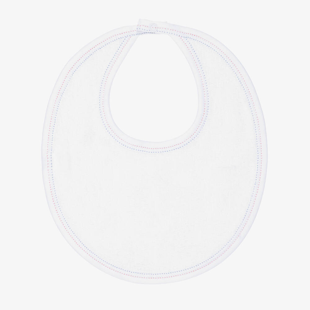 Kissy Kissy-White & Blue Regatta Print Pima Cotton Baby Bib | Childrensalon