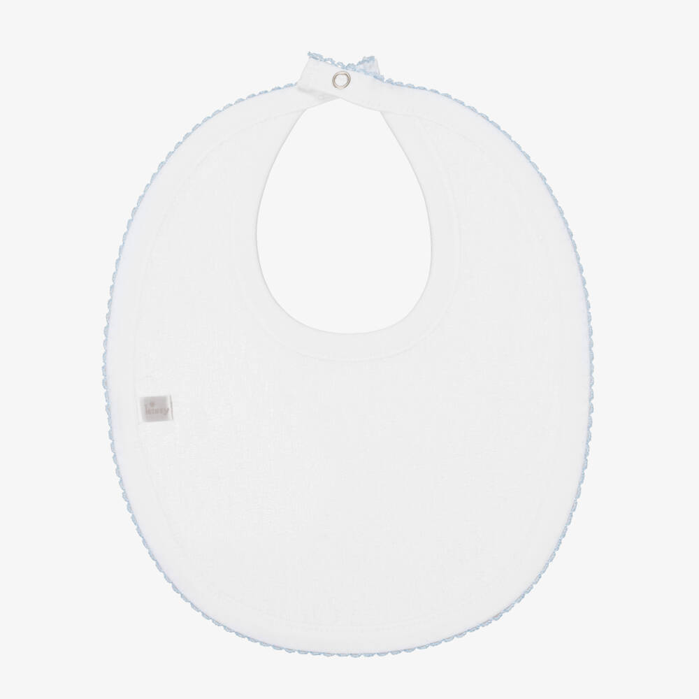 Kissy Kissy-Слюнявчик из хлопка пима белый с голубыми овечками | Childrensalon