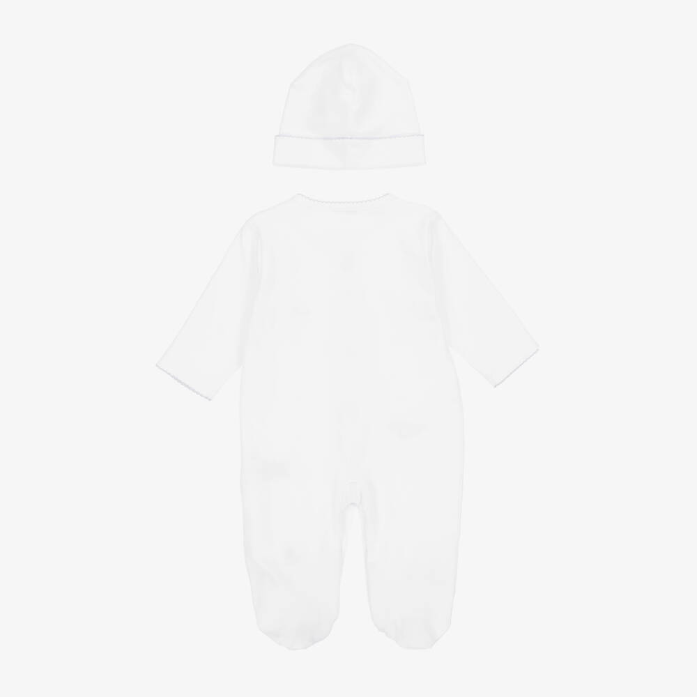Kissy Kissy-White Cotton Baby Bunny Patch Babysuit Set | Childrensalon