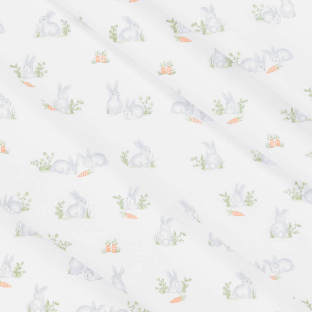 Kissy Kissy-White Cotton Baby Bunny Patch Babysuit Set | Childrensalon