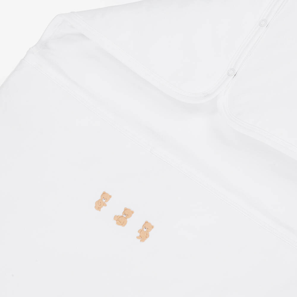 Kissy Kissy-White Cotton Teddy Bear Baby Nest | Childrensalon