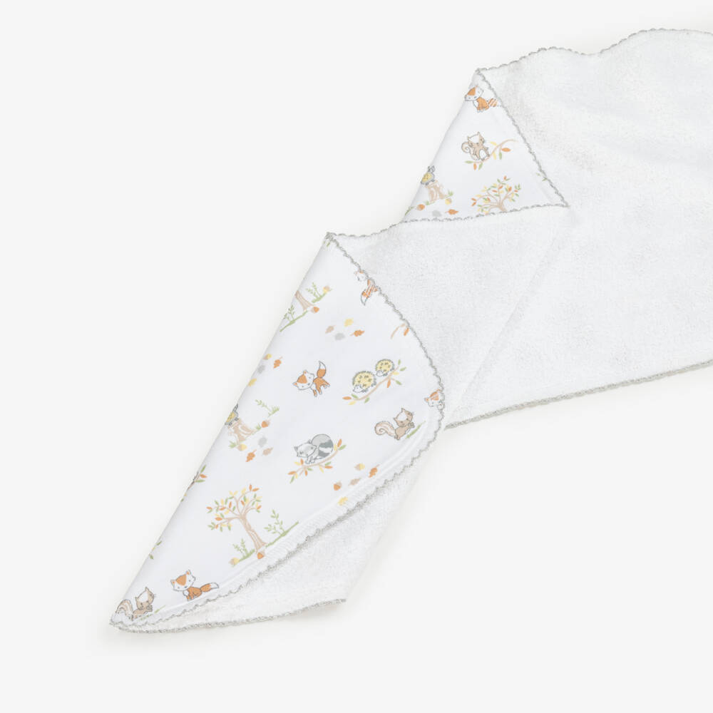 Kissy Kissy-White Forest Print Baby Muslin | Childrensalon