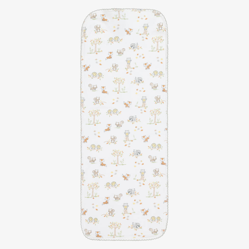 Kissy Kissy-White Forest Print Baby Muslin | Childrensalon