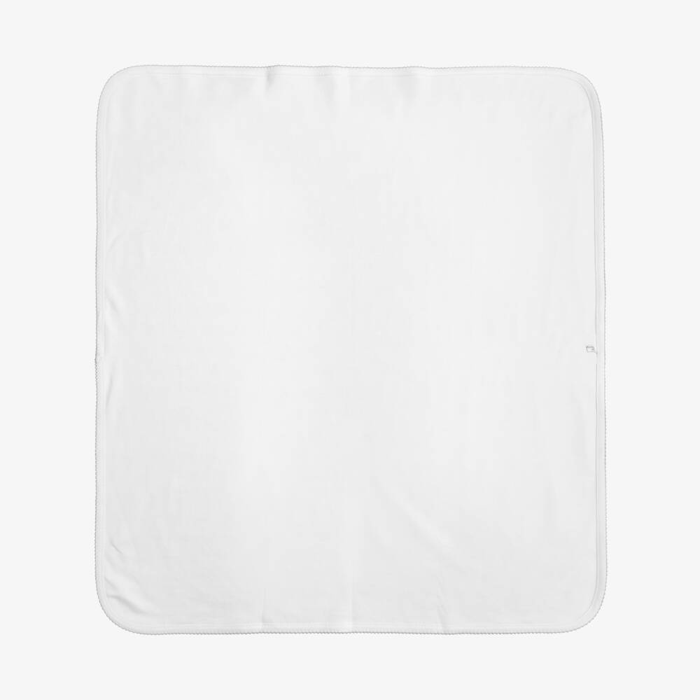 Kissy Kissy-White Gingham Rockers Pima Cotton Blanket (73cm) | Childrensalon