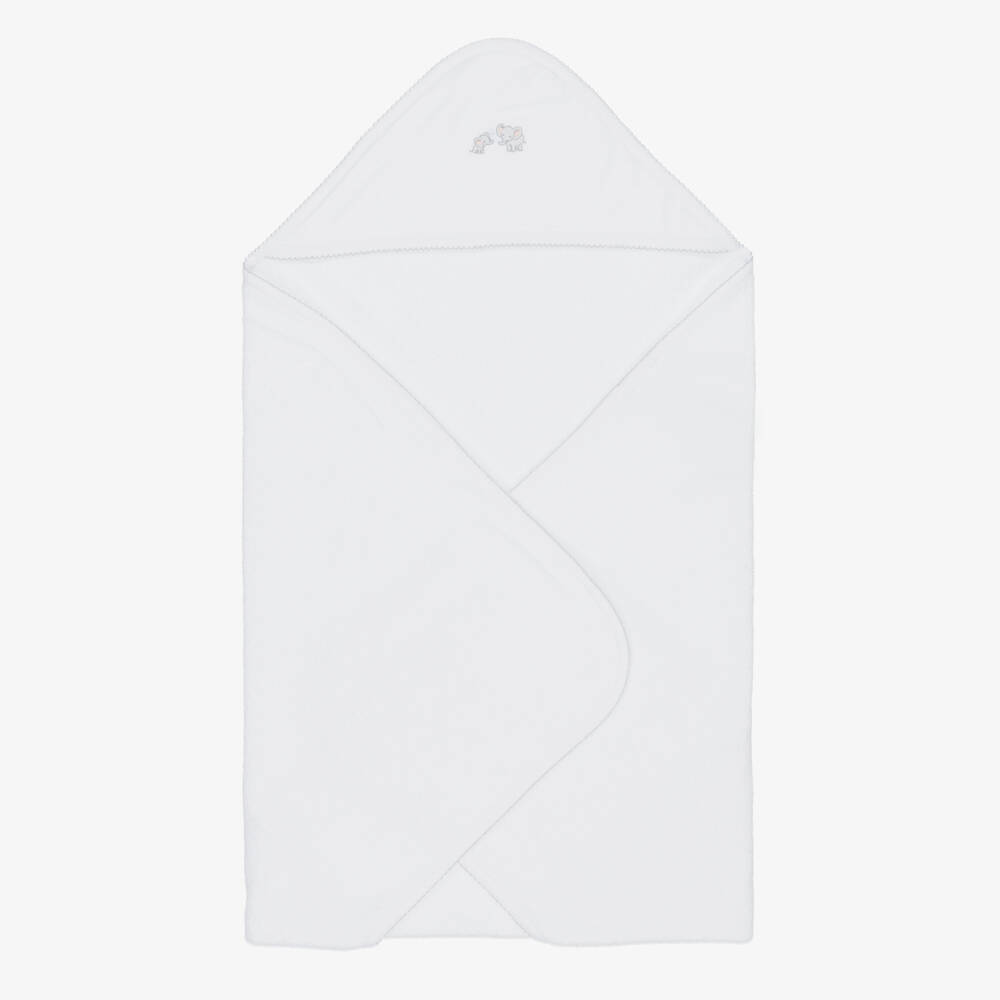 Kissy Kissy-White Hooded Towel & Mitt Set | Childrensalon