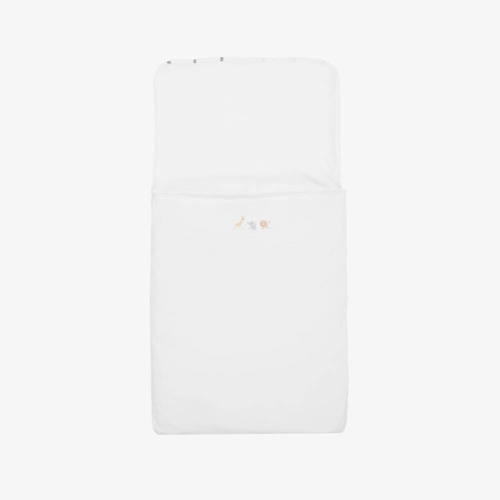 Kissy Kissy-White Jungle Mates Baby Nest (77cm) | Childrensalon