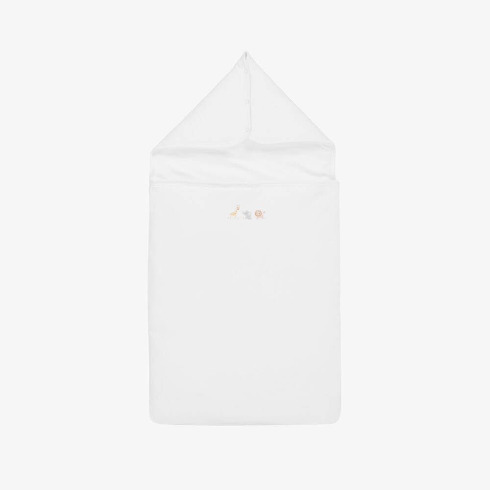 Kissy Kissy-White Jungle Mates Baby Nest (77cm) | Childrensalon