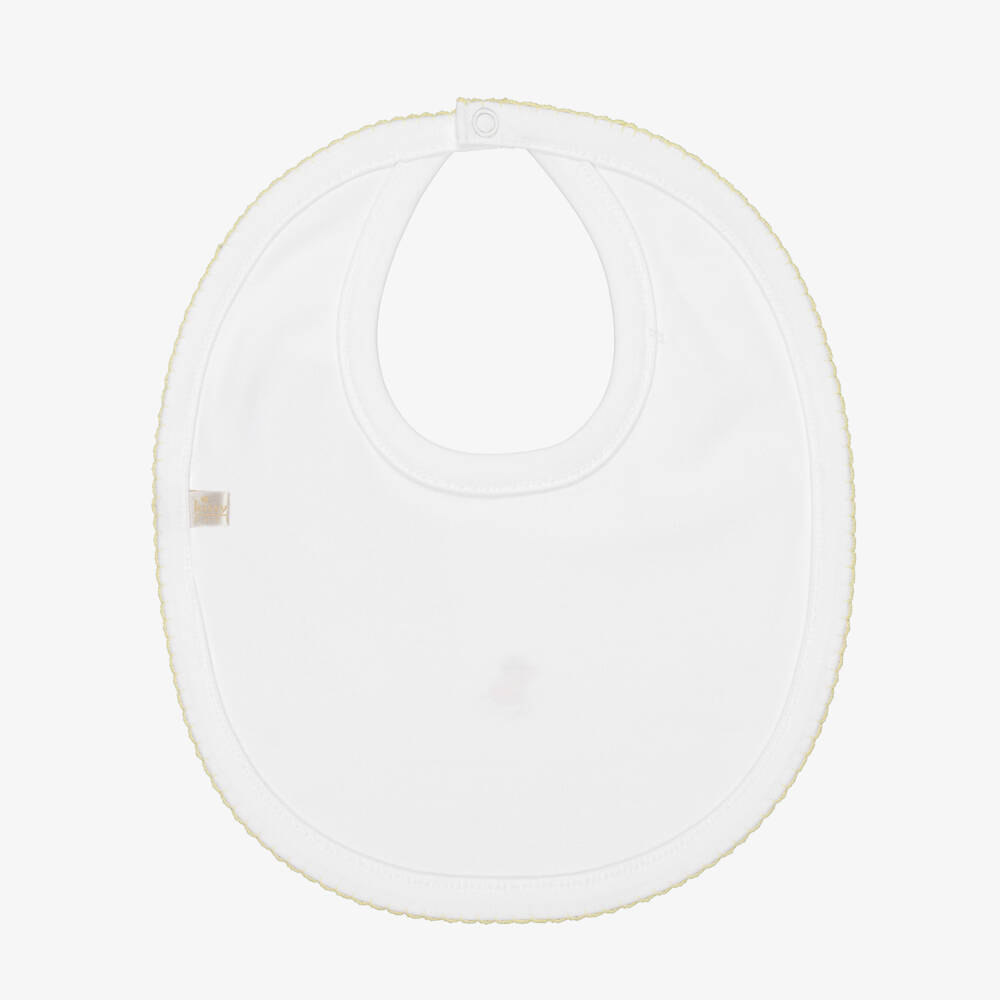 Kissy Kissy-White Pima Cotton Baby Bibs with Hand-Embroidered Duck | Childrensalon