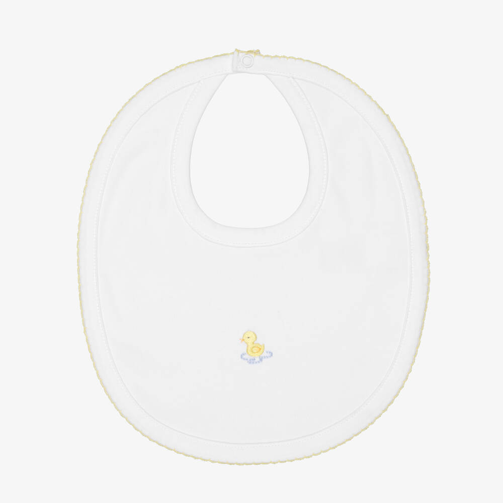 Kissy Kissy-Слюнявчик белый из хлопка пима с вышитым утёнком для малышей | Childrensalon