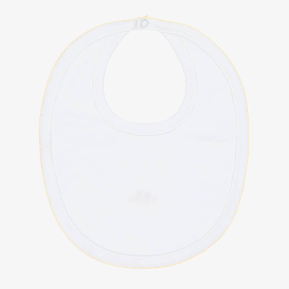 Kissy Kissy-White Pima Cotton Baby Duckling Bib  | Childrensalon