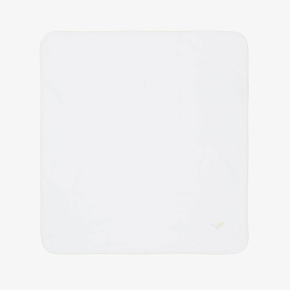 Kissy Kissy-White Pima Cotton Baby Duckling Blanket (73cm) | Childrensalon