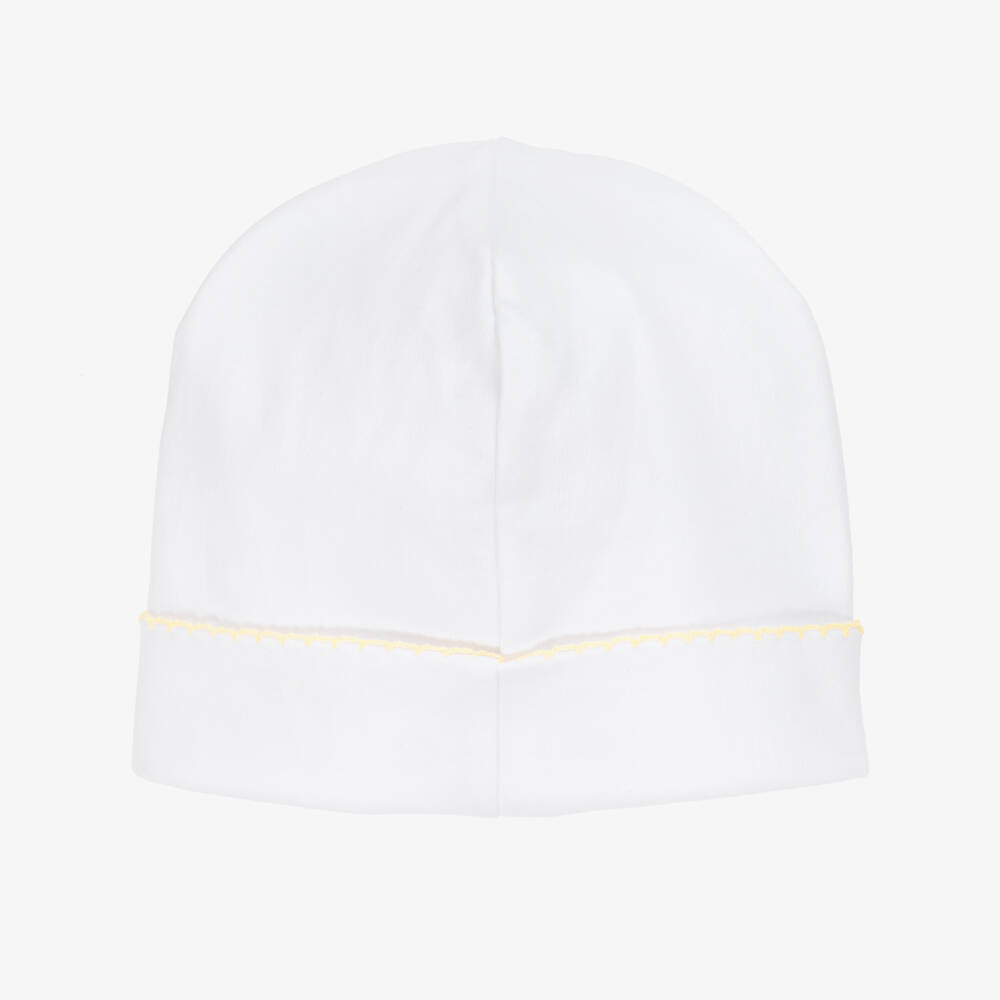 Kissy Kissy-White Pima Cotton Baby Duckling Hat  | Childrensalon