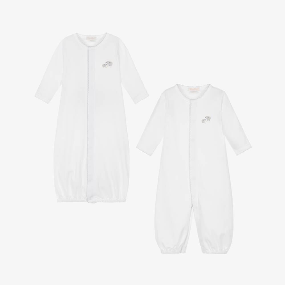 Kissy Kissy-بيبي غرو - فستان قطن بيما لون أبيض للأطفال الرضع | Childrensalon